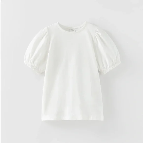 Zara Tops Zara Puff Sleeve Tshirt Poshmark